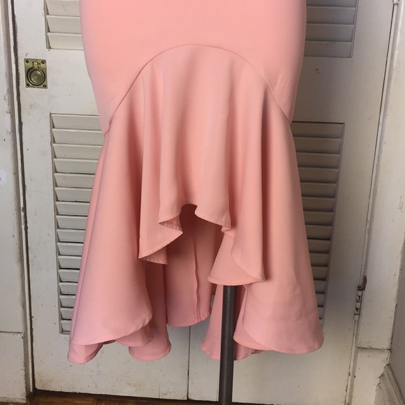 Jarlo Pink Wrap Peplum Ruffle Openback Dress XS - Picture 6 of 8